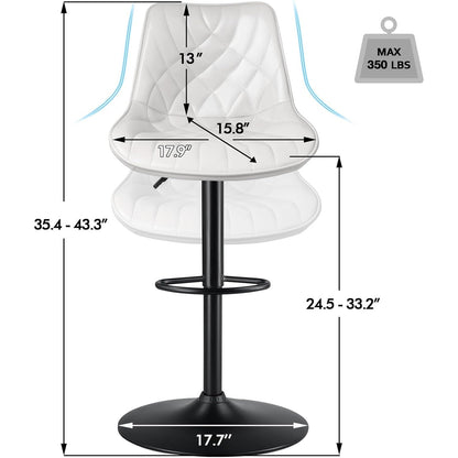 Bossin Adjustable Swivel Bar Stools with Backs – Counter Height