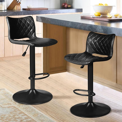 Bossin Adjustable Swivel Bar Stools with Backs – Counter Height