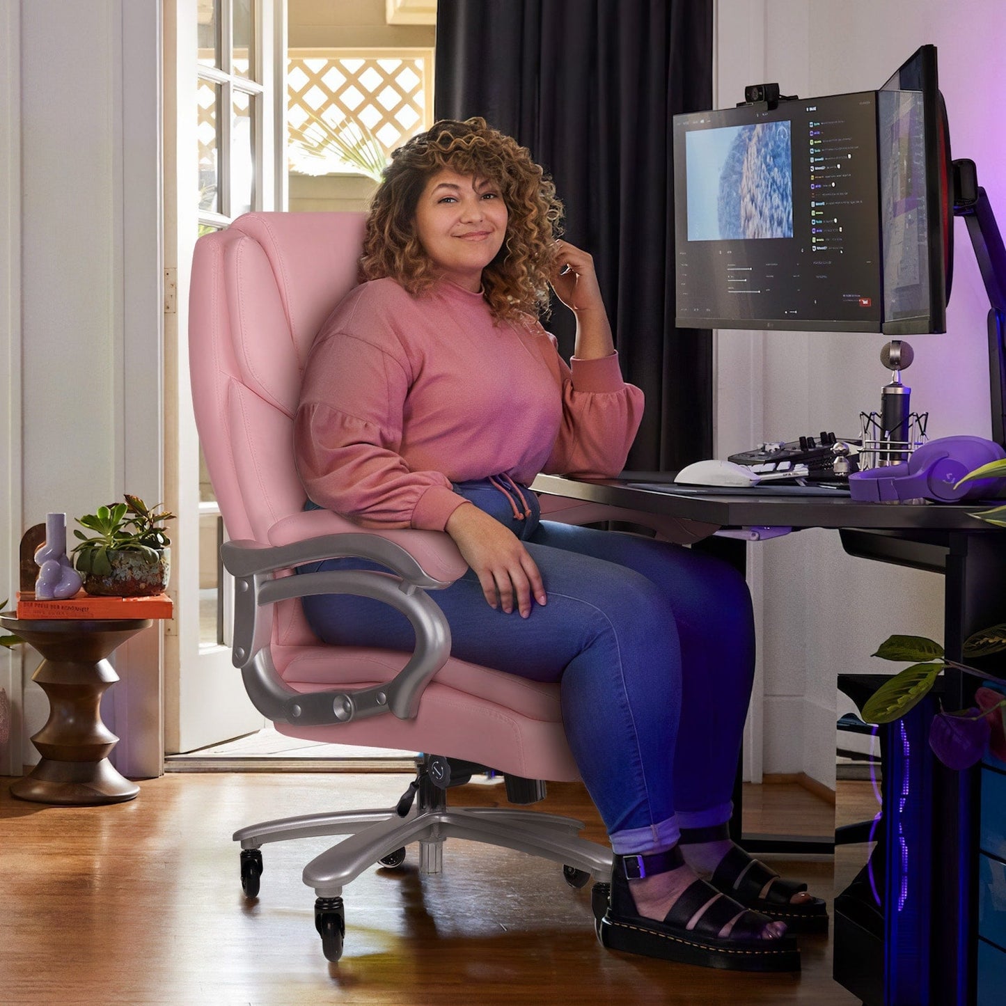 Chaise de bureau executive Bossin pour personnes de grande taille et fortes, 227 kg, avec support lombaire réglable, chaise ergonomique à dossier haut en cuir PU pour ordinateur.