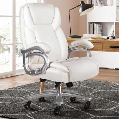 Chaise de bureau executive Bossin pour personnes de grande taille et fortes, 227 kg, avec support lombaire réglable, chaise ergonomique à dossier haut en cuir PU pour ordinateur.