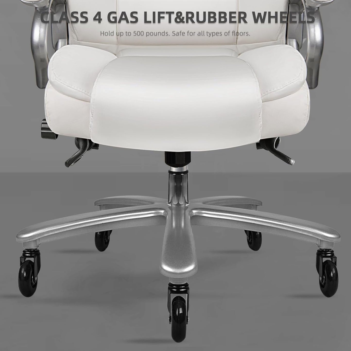 Chaise de bureau executive Bossin pour personnes de grande taille et fortes, 227 kg, avec support lombaire réglable, chaise ergonomique à dossier haut en cuir PU pour ordinateur.