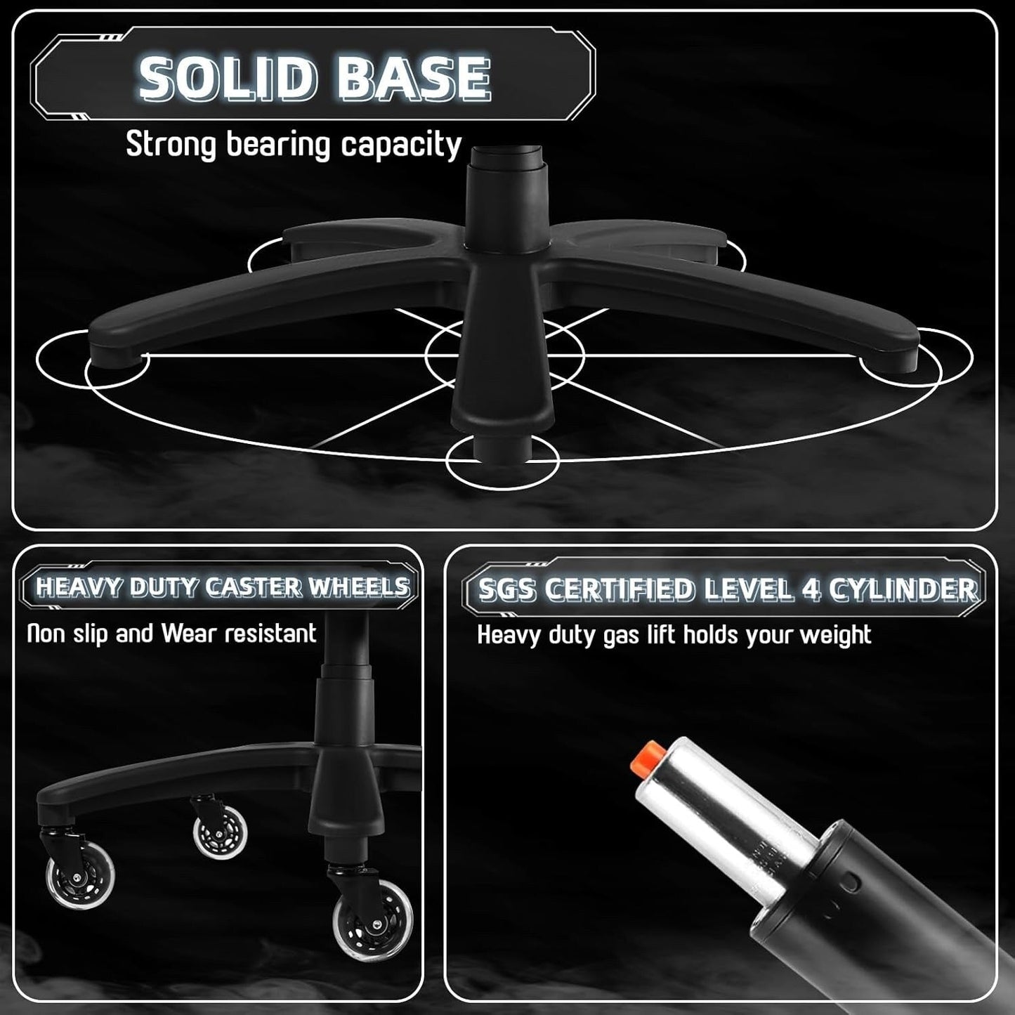 Chaise de bureau executive Bossin pour personnes de grande taille et fortes, 227 kg, avec support lombaire réglable, chaise ergonomique à dossier haut en cuir PU pour ordinateur.