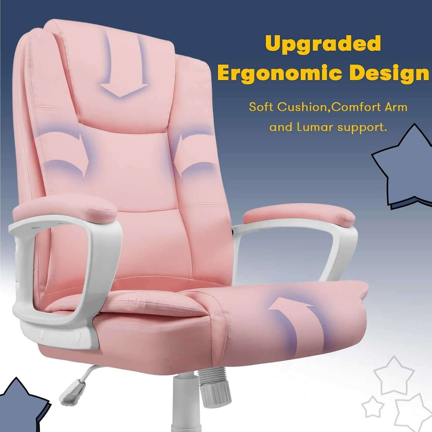 Bossin Big and Tall Office Chair High Back Executive Chair Ergonomic Adjustable Executive Leather Chair,400lbs