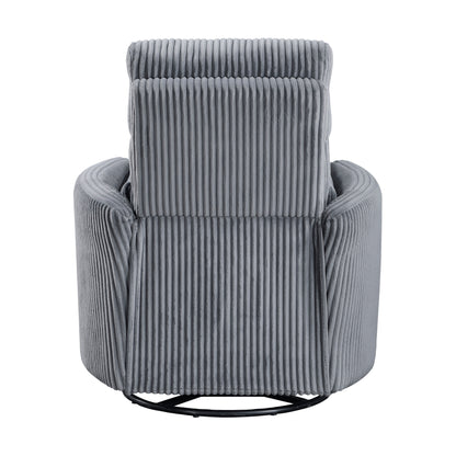Braidy Corduroy Swivel Glider Manual Reclining Chair