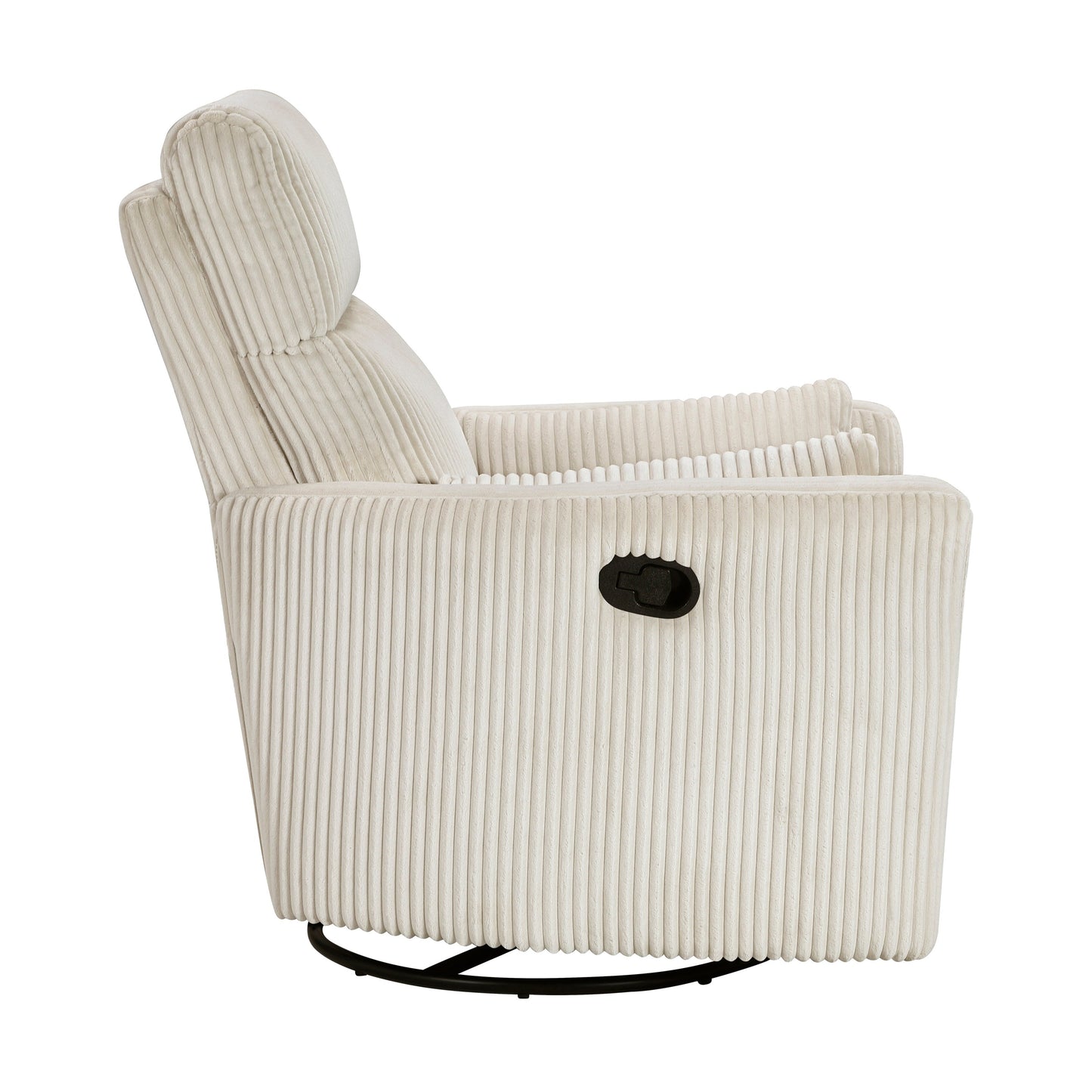 Braidy Corduroy Swivel Glider Manual Reclining Chair