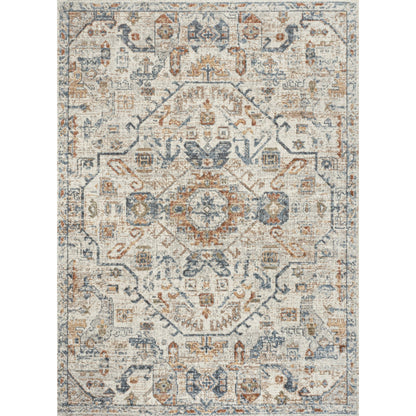 JONATHAN Y Brandy Bohemian Medallion Low-Pile Machine-Washable Cream/Terra Area Rug