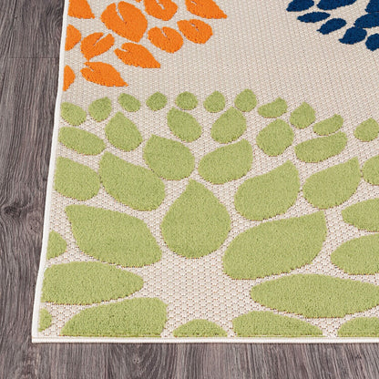 Brescia Modern Floral Circles Indoor/Outdoor Area Rug