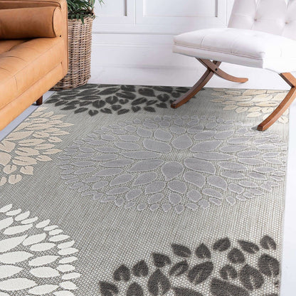 Brescia Modern Floral Circles Indoor/Outdoor Area Rug