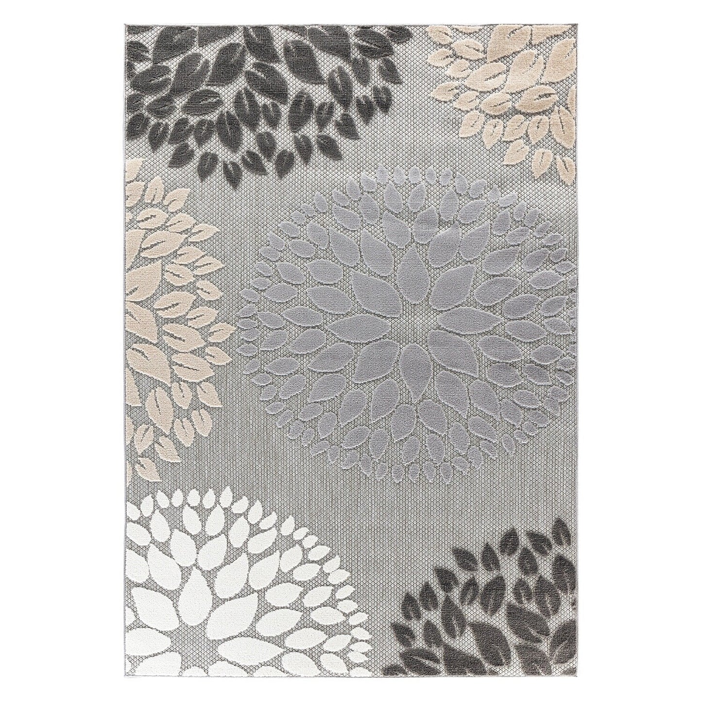 Brescia Modern Floral Circles Indoor/Outdoor Area Rug