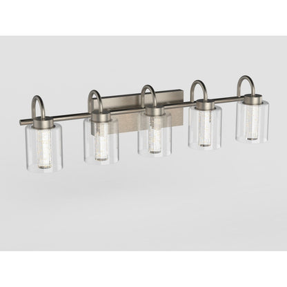 Brushed Nickel Vanity Lights with Crystal Bubble Glass