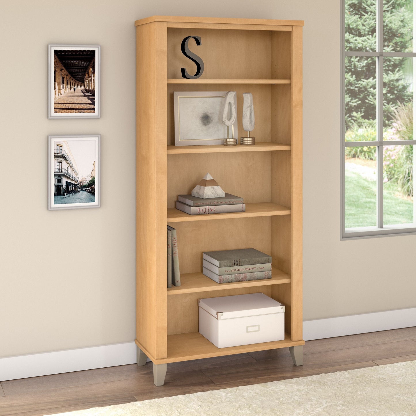 Étagère à livres Bush Furniture Somerset, 5 niveaux, avec étagères réglables