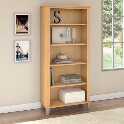 Étagère à livres Bush Furniture Somerset, 5 niveaux, avec étagères réglables