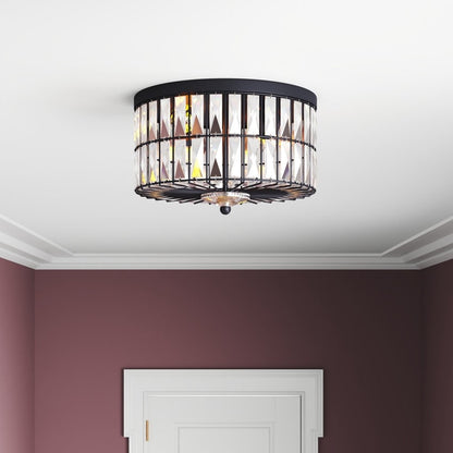C Cattleya Lustre de plafond encastré à 2 lumières incandescentes avec cristaux