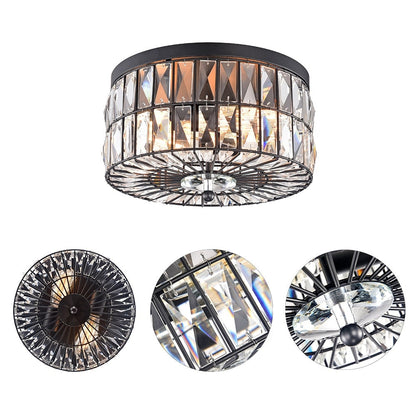 C Cattleya Lustre de plafond encastré à 2 lumières incandescentes avec cristaux