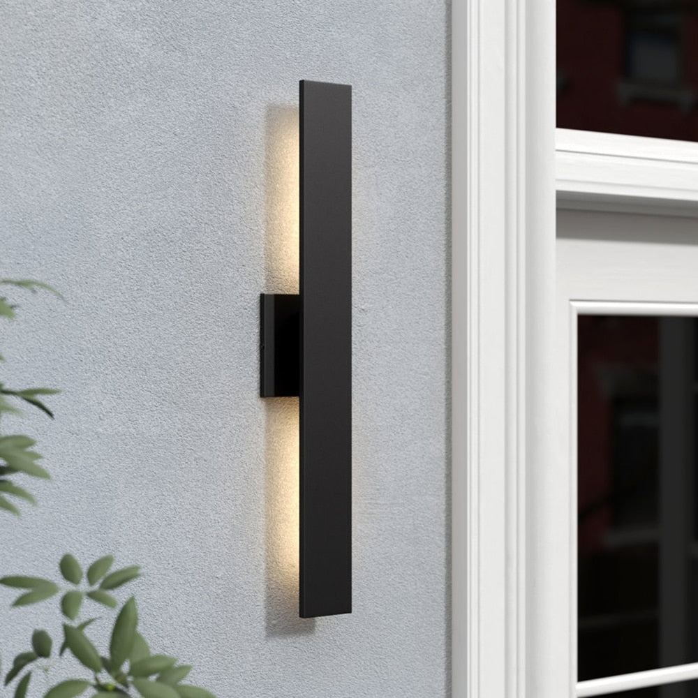 C Cattleya 2-Light Matte Black Aluminum LED Outdoor Wall Sconce