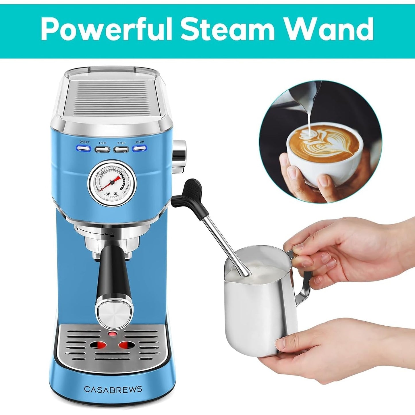 Machine à expresso CASABREWS CM5418 20 bars avec système de moussage de lait - N/A