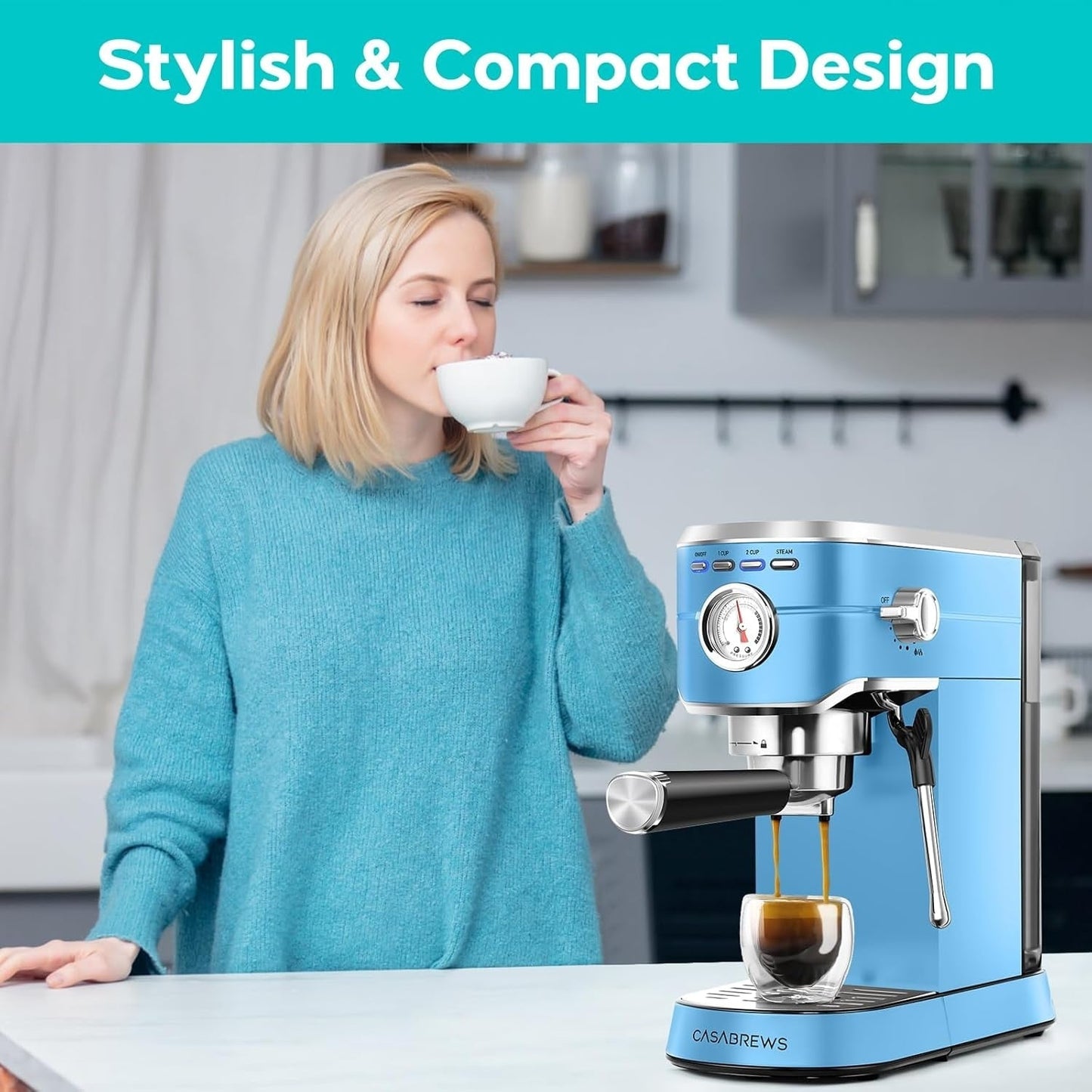 Machine à expresso CASABREWS CM5418 20 bars avec système de moussage de lait - N/A