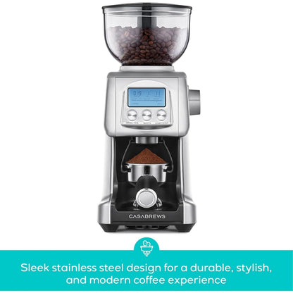 CASABREWS Tornado Moulin à café électrique à meules coniques argenté - N/A