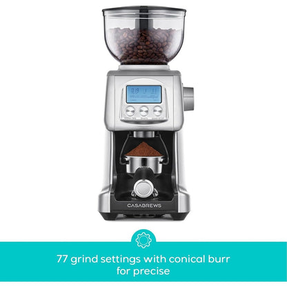 CASABREWS Tornado Moulin à café électrique à meules coniques argenté - N/A
