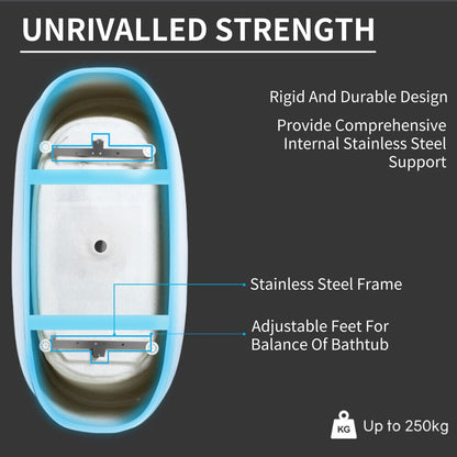 Baignoires autoportantes en acrylique CB HOME 59''/67'', baignoires à trempage à côté unique contre le mur, trop-plein gauche/droite