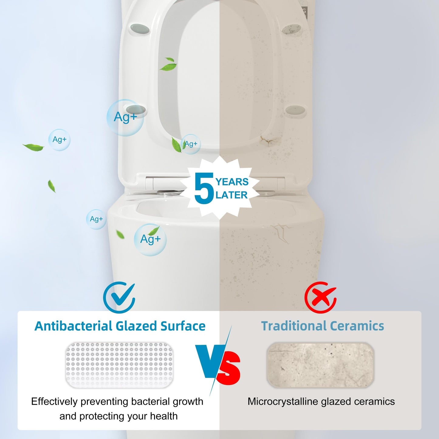 CB HOME 24'' Toilettes compactes monobloc, chasse d'eau double, siphon moderne, hauteur confortable de 16,5'', avec siège à fermeture amortie.