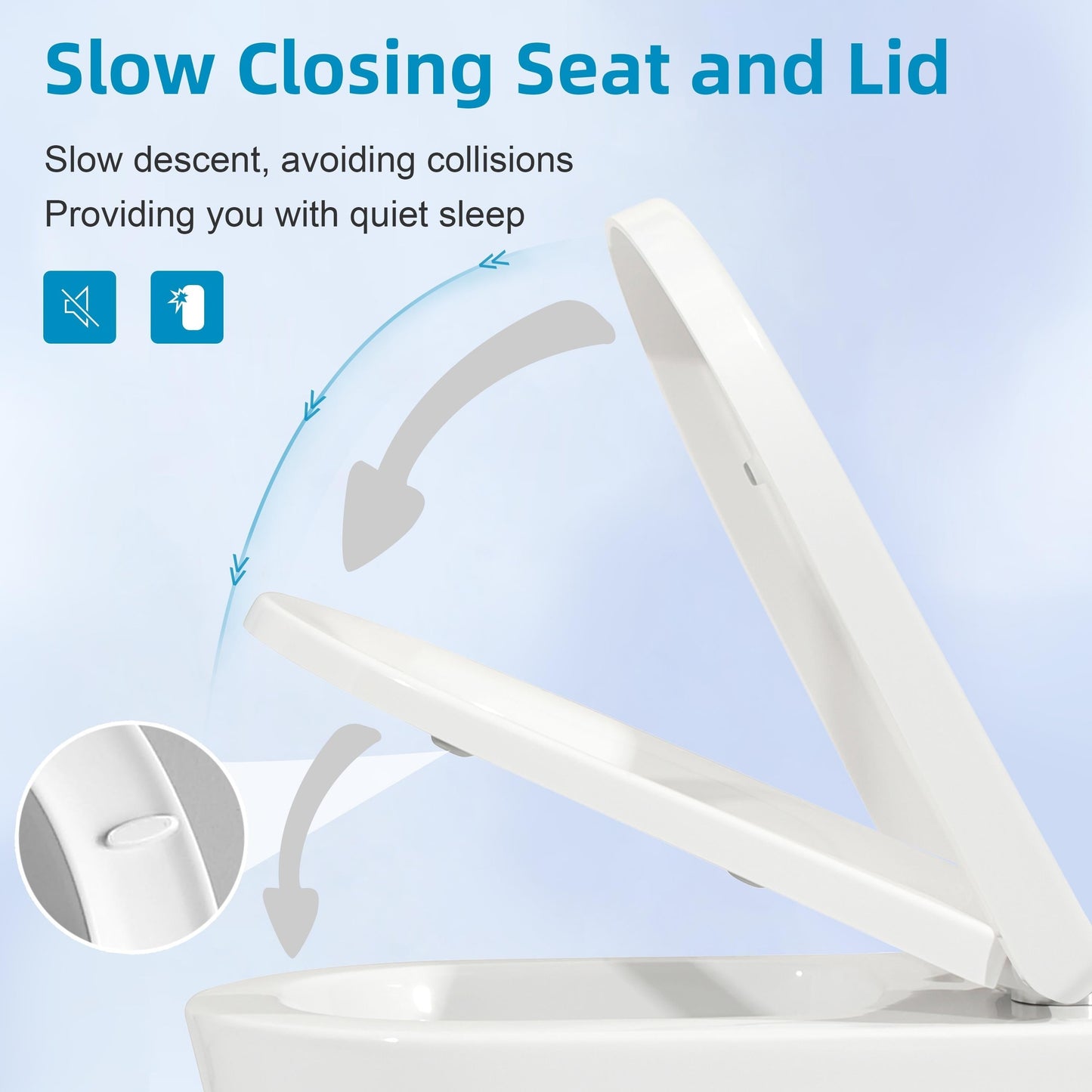 CB HOME 24'' Toilettes compactes monobloc, chasse d'eau double, siphon moderne, hauteur confortable de 16,5'', avec siège à fermeture amortie.