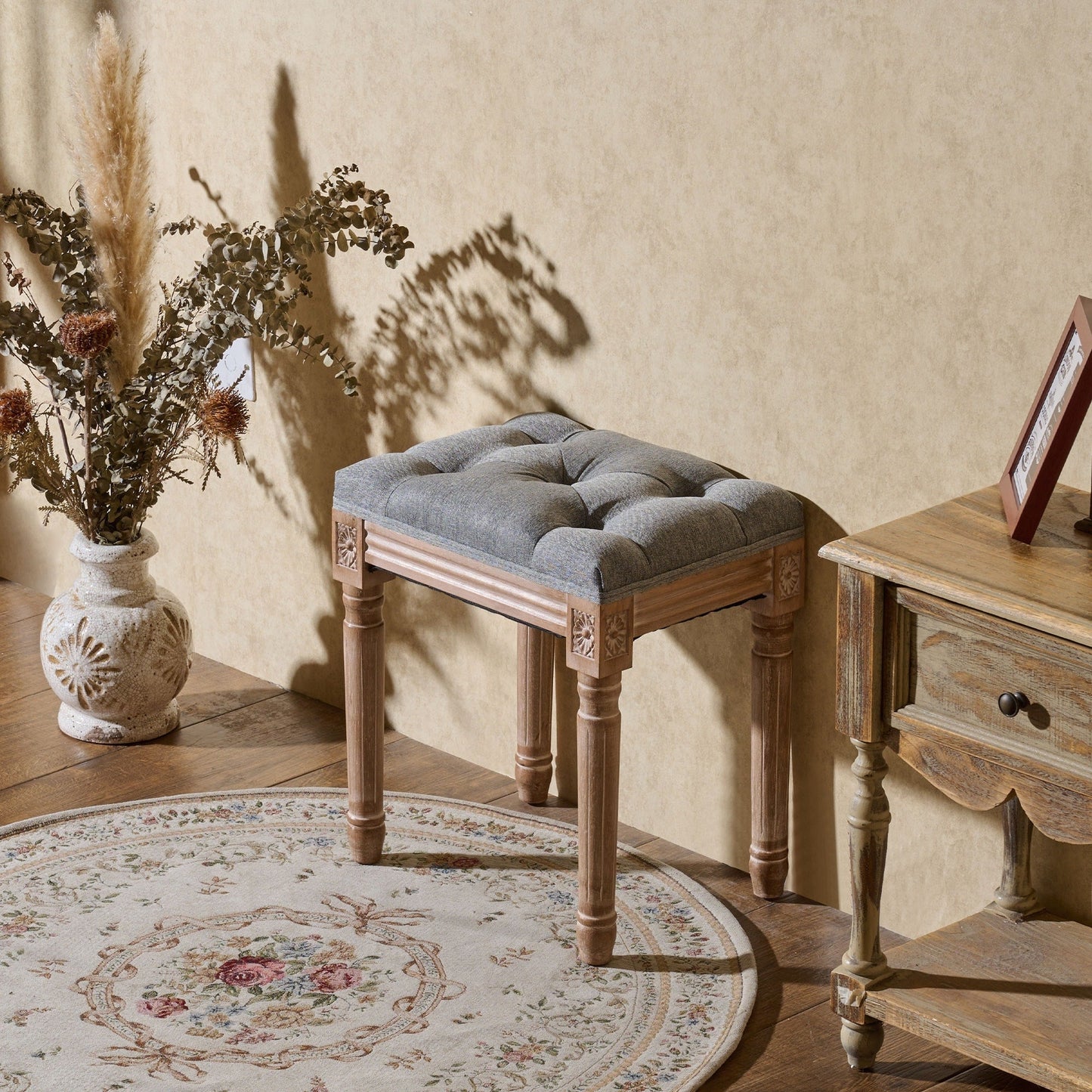 Tabouret de pieds et tabouret de coiffeuse rembourrés CO-Z, style vintage français