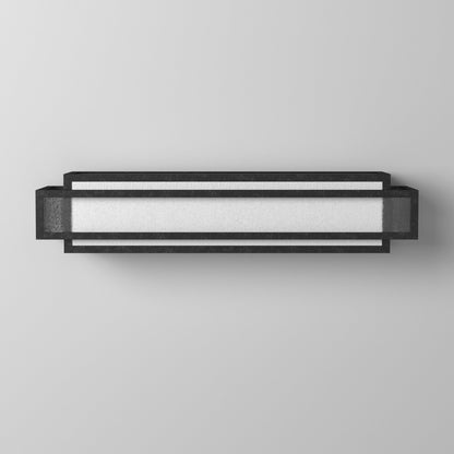 Lavery Camden Square, barre de bain à 3 lumières, couleur charbon vieilli et verre dépoli