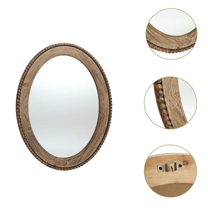 Miroir mural ovale Cameo avec cadre en bois, 81 cm (32 pouces), miroir mural de salle de bain - 81,03 H x 61,0 W x 3,2 D (cm)