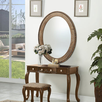 Miroir mural ovale Cameo avec cadre en bois, 81 cm (32 pouces), miroir mural de salle de bain - 81,03 H x 61,0 W x 3,2 D (cm)