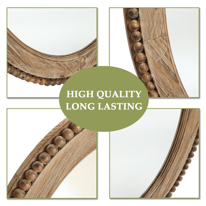 Miroir mural ovale Cameo avec cadre en bois, 81 cm (32 pouces), miroir mural de salle de bain - 81,03 H x 61,0 W x 3,2 D (cm)