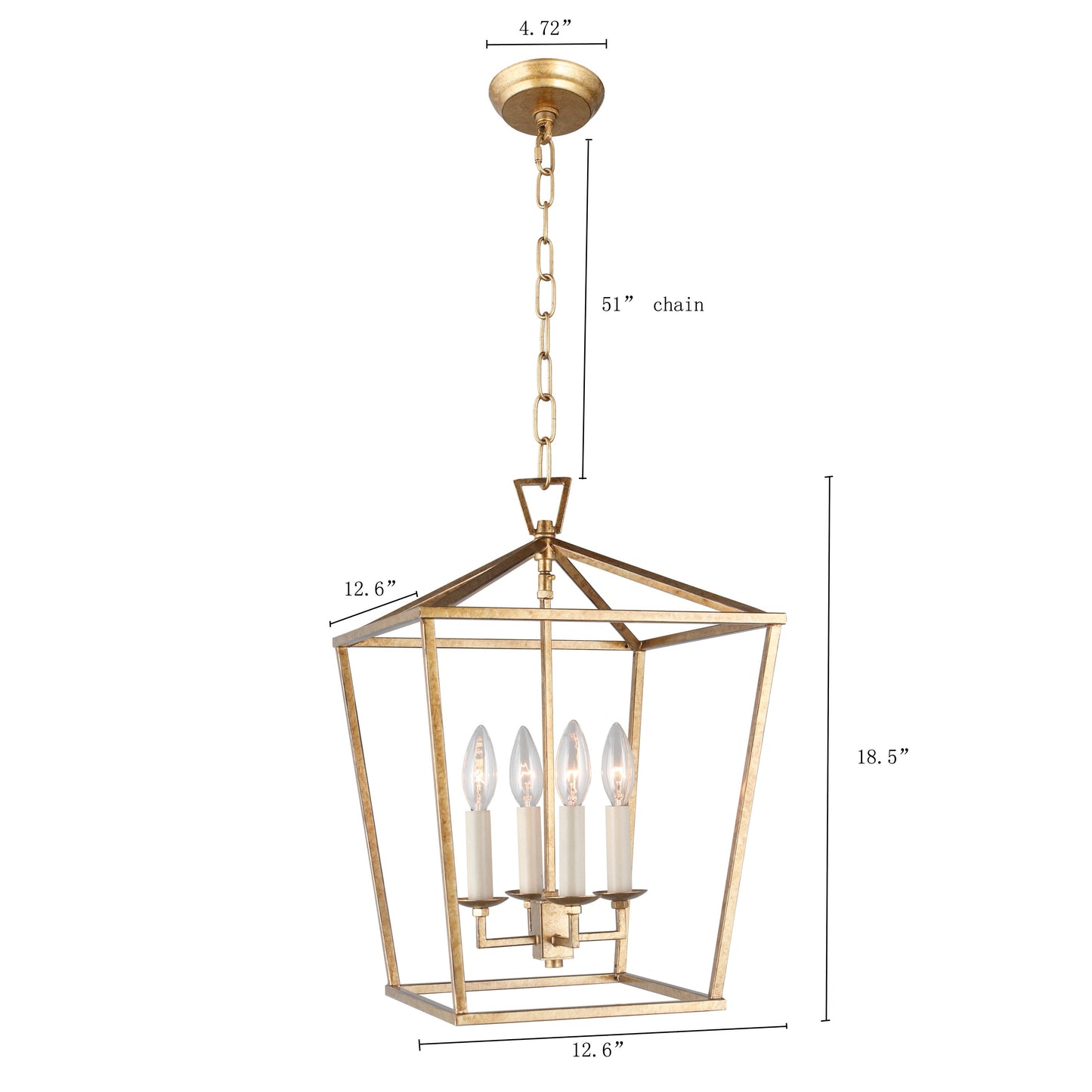 Suspension en forme de lanterne, style bougie, pour escalier ou îlot de cuisine, lustre à cage ouverte - N/A