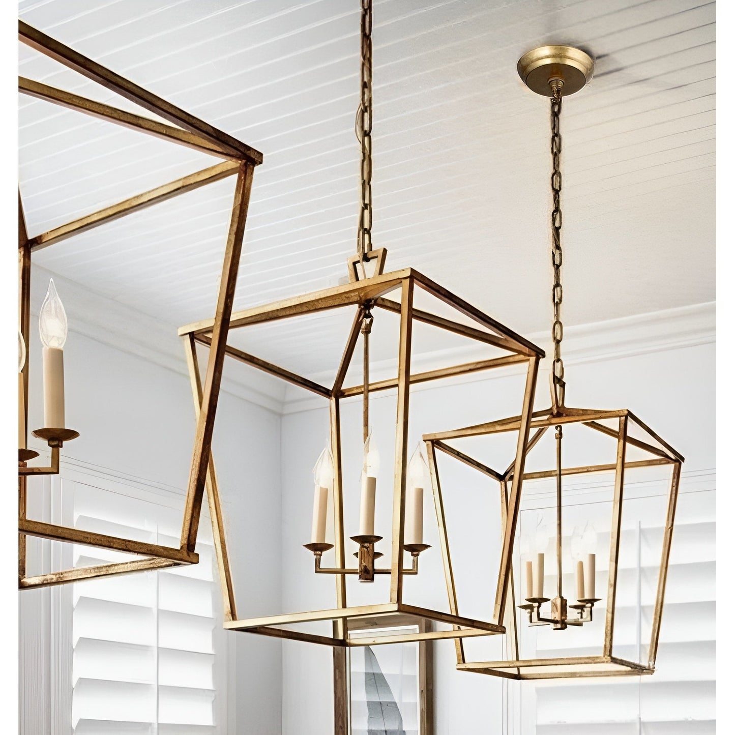 Suspension en forme de lanterne, style bougie, pour escalier ou îlot de cuisine, lustre à cage ouverte - N/A