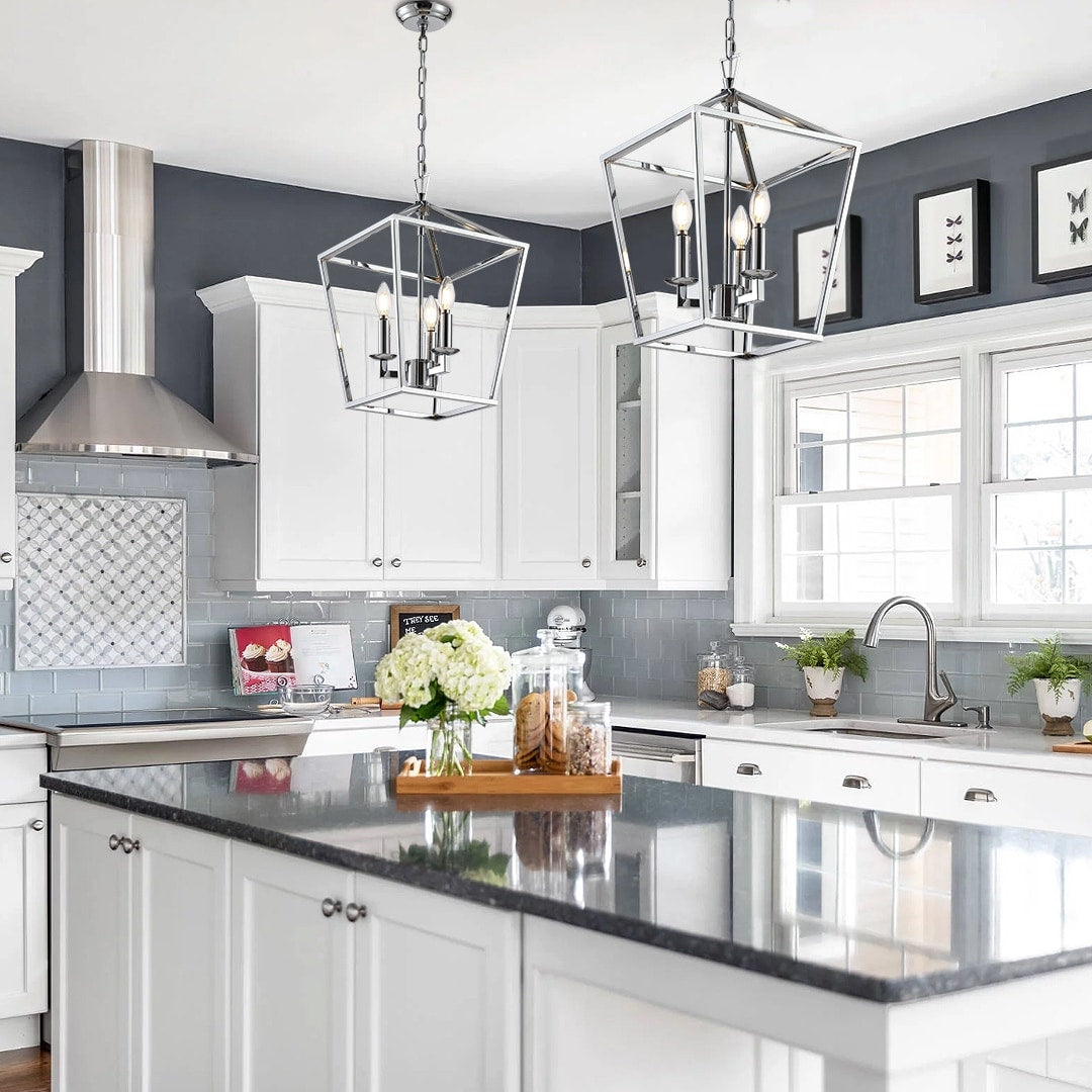 Suspension en forme de lanterne, style bougie, pour escalier ou îlot de cuisine, lustre à cage ouverte - N/A