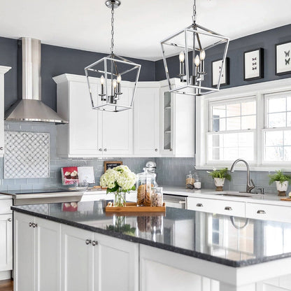 Suspension en forme de lanterne, style bougie, pour escalier ou îlot de cuisine, lustre à cage ouverte - N/A