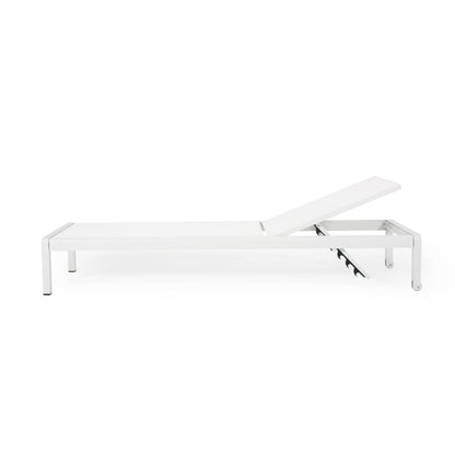 Chaise longue d'extérieur en aluminium Cape Coral (lot de 2) par Christopher Knight Home - 77,56 L x 25,20 l x 11,80 h (cm)