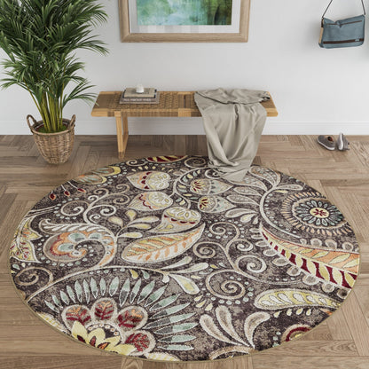 Caprice Mid-Century Modern Floral Indoor Area Rug