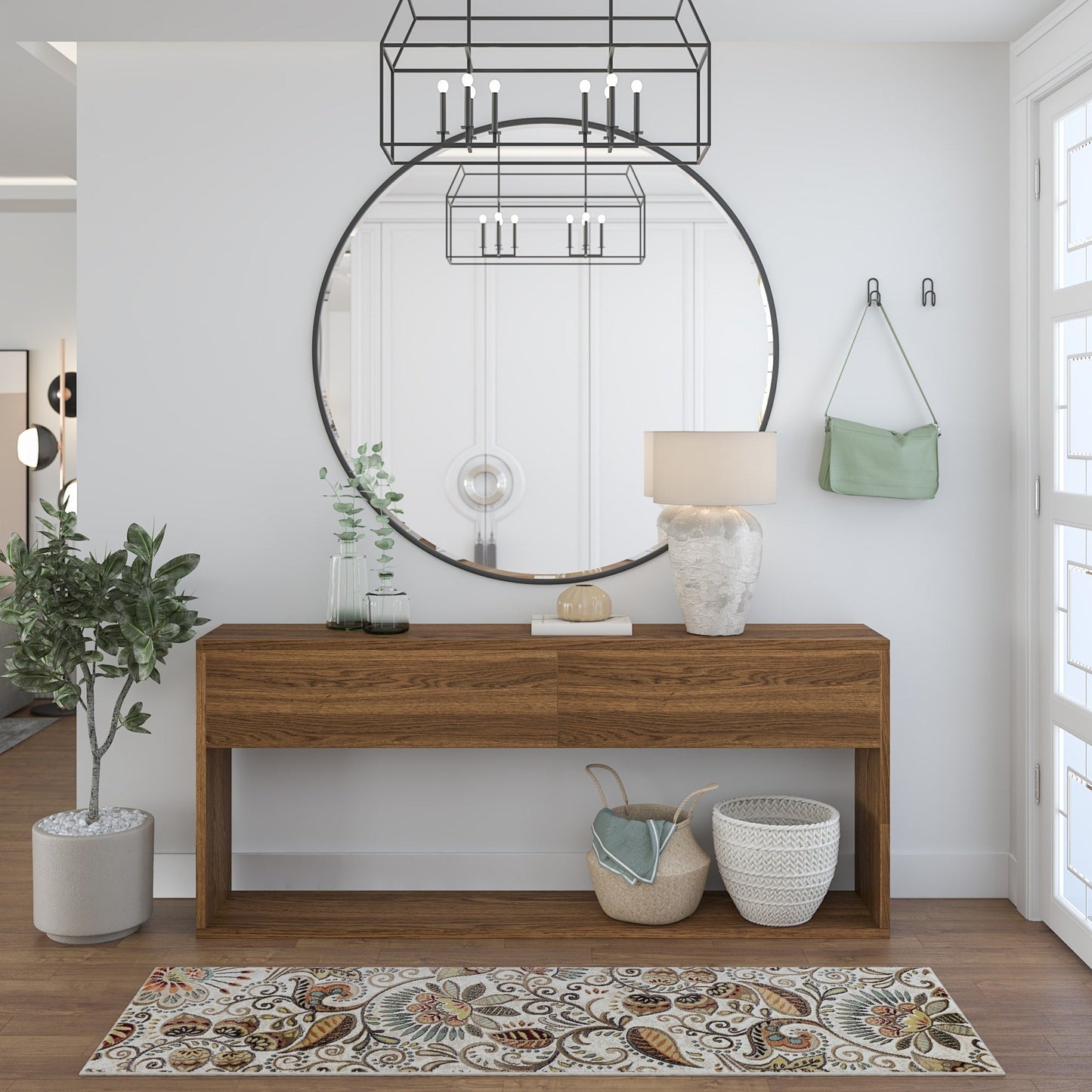 Caprice Mid-Century Modern Floral Indoor Area Rug