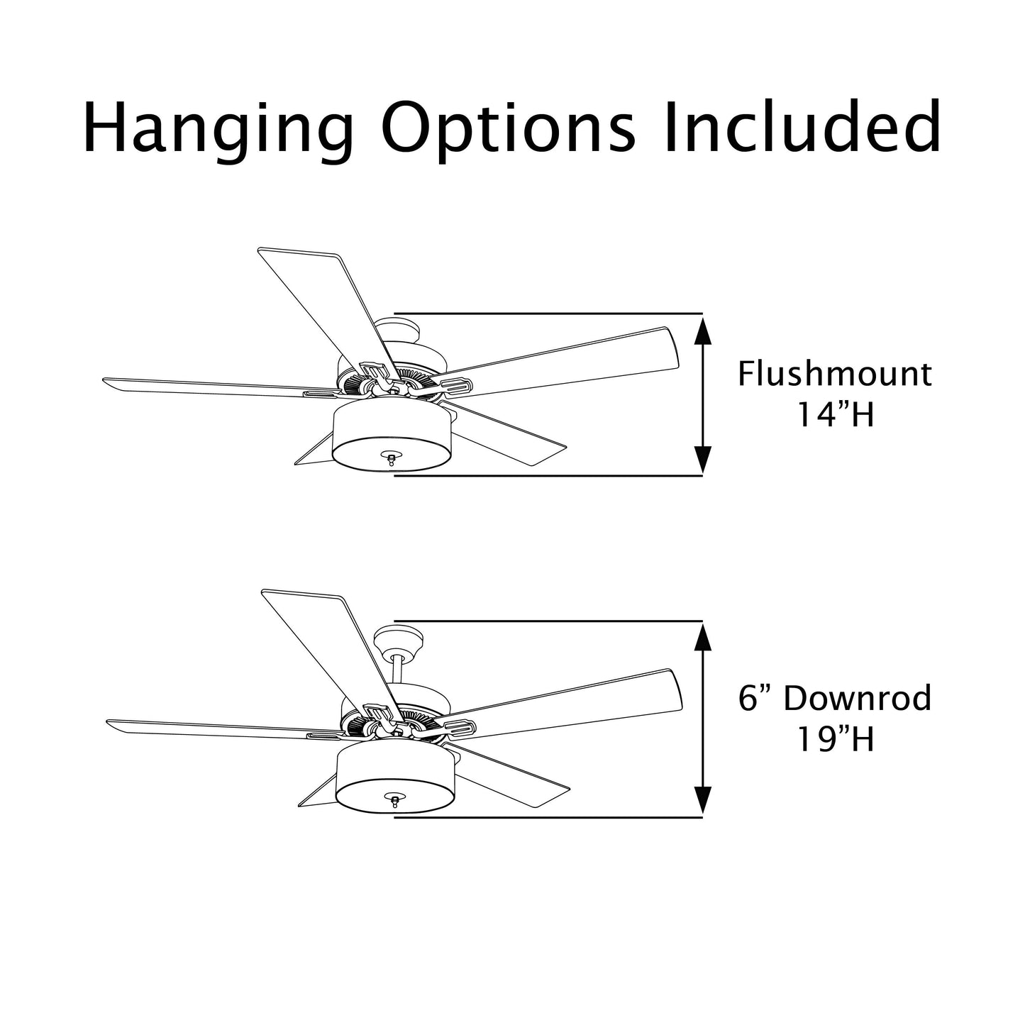 Ventilateur de plafond LED 52 pouces Carbon Loft en métal brossé, style farmhouse