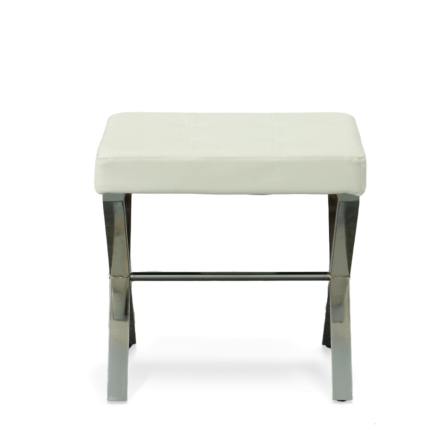 Tabouret de coiffeuse Elisabetta de Carolina Living - Blanc/Chrome