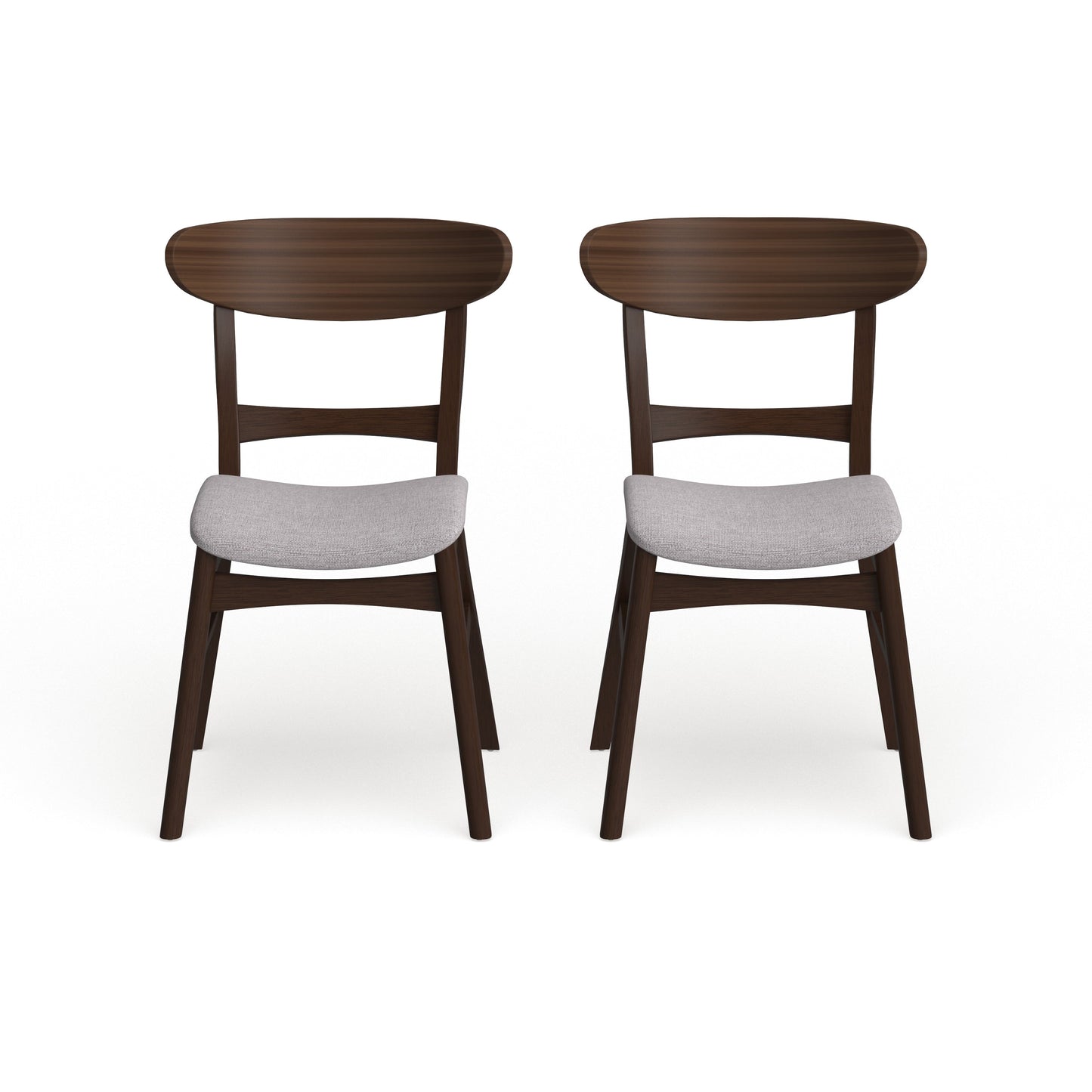 Chaise de salle à manger Abrielle en bois d'acacia rembourré, style moderne du milieu du siècle, par Christopher Knight Home (lot de 2)