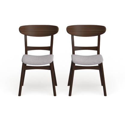 Chaise de salle à manger Abrielle en bois d'acacia rembourré, style moderne du milieu du siècle, par Christopher Knight Home (lot de 2)