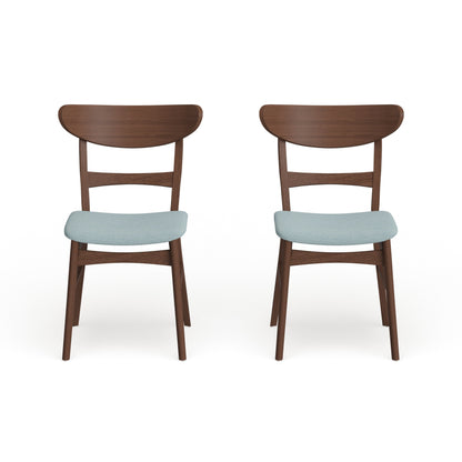 Chaise de salle à manger Abrielle en bois d'acacia rembourré, style moderne du milieu du siècle, par Christopher Knight Home (lot de 2)