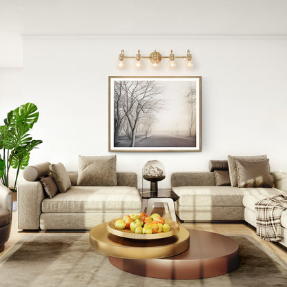 Applique murale de salle de bain à 3 lumières, style moderne, avec abat-jour en verre sphérique, couleur or.