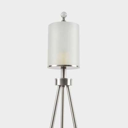 Lampe de chevet sur pied à trois pieds en métal Pacific d'INK+IVY avec abat-jour en verre