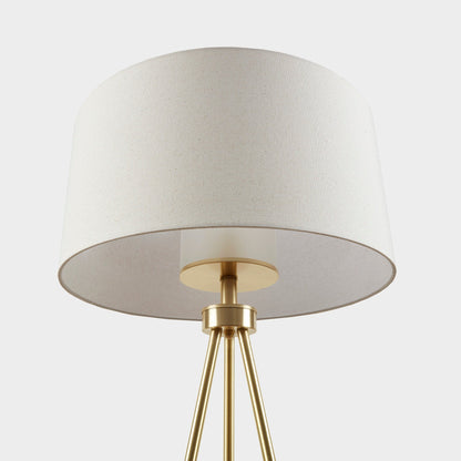 Lampe de chevet sur pied à trois pieds en métal Pacific d'INK+IVY avec abat-jour en verre