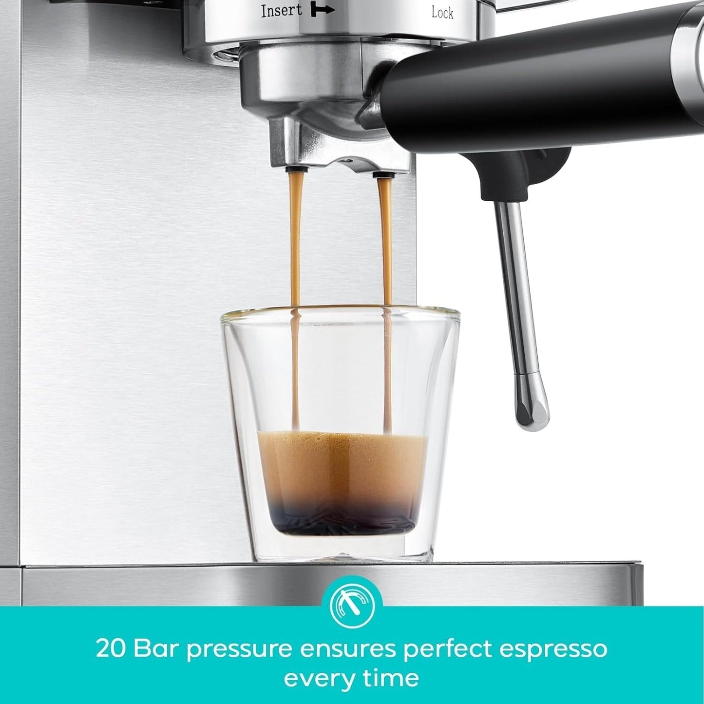 Machine à expresso professionnelle Casabrews 3700E 20 Bar avec mousseur de lait - N/A