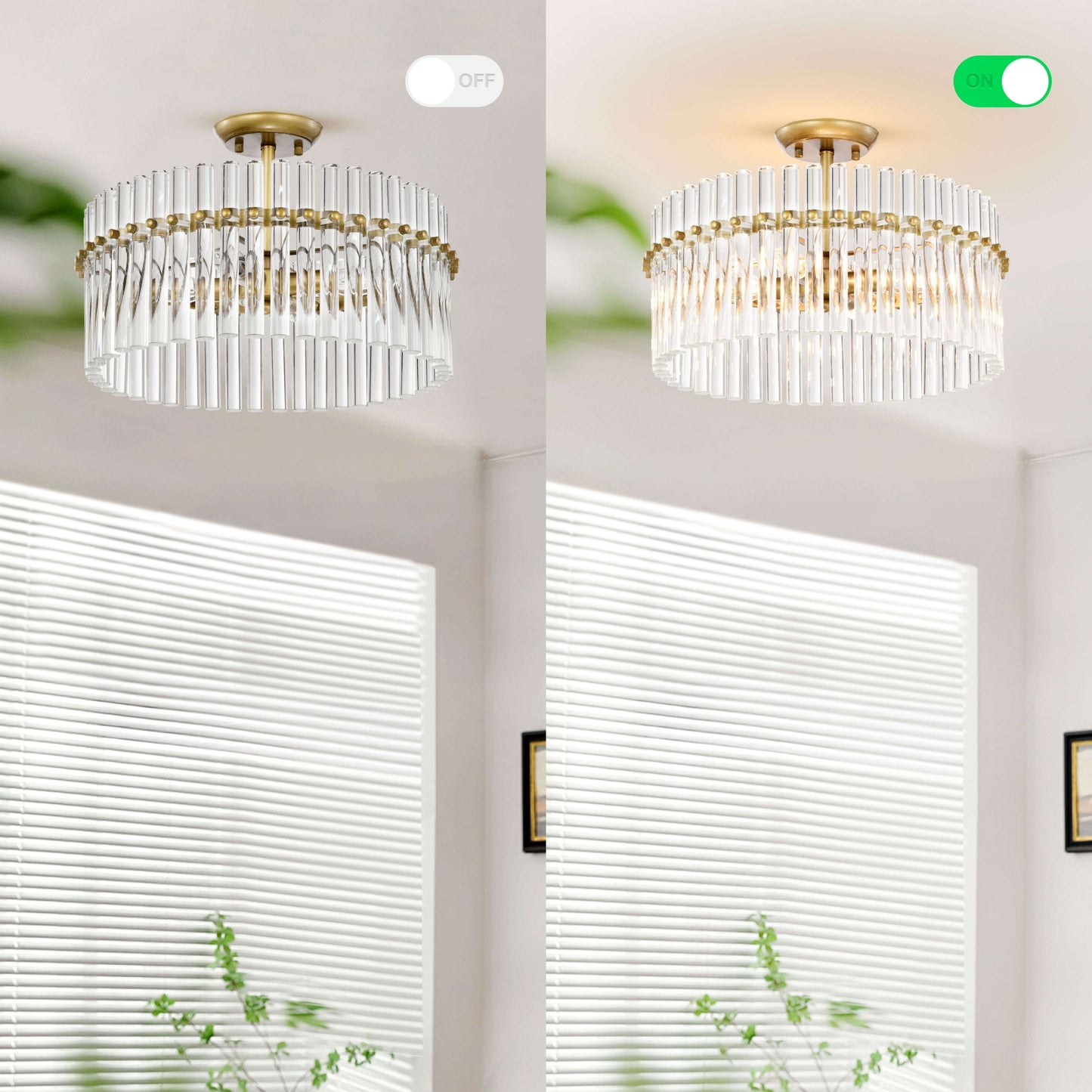 Applique murale encastrée Casandra à 4 lumières en laiton brossé avec cristaux