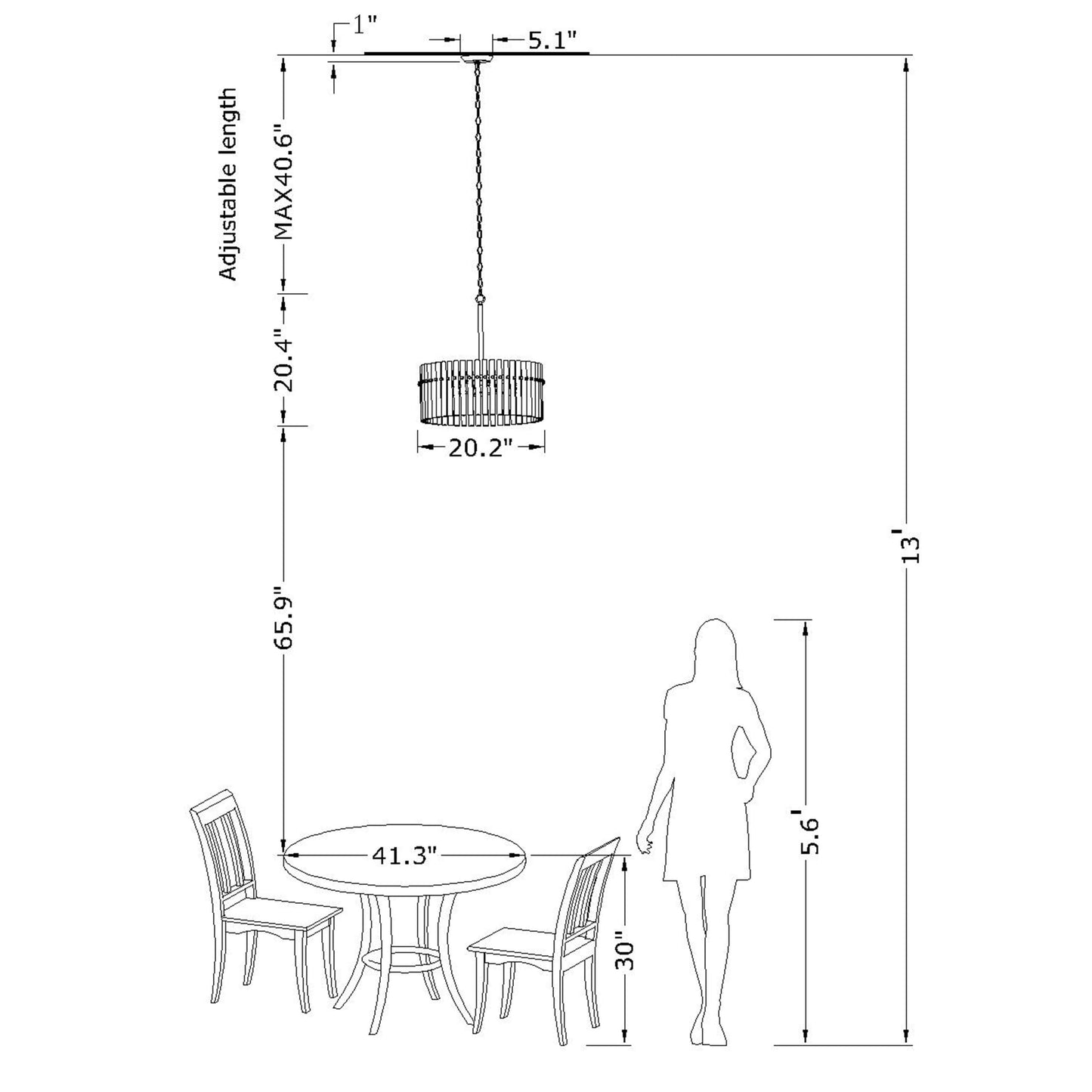 Luminaire suspendu en cristal Casandra à 5 lumières