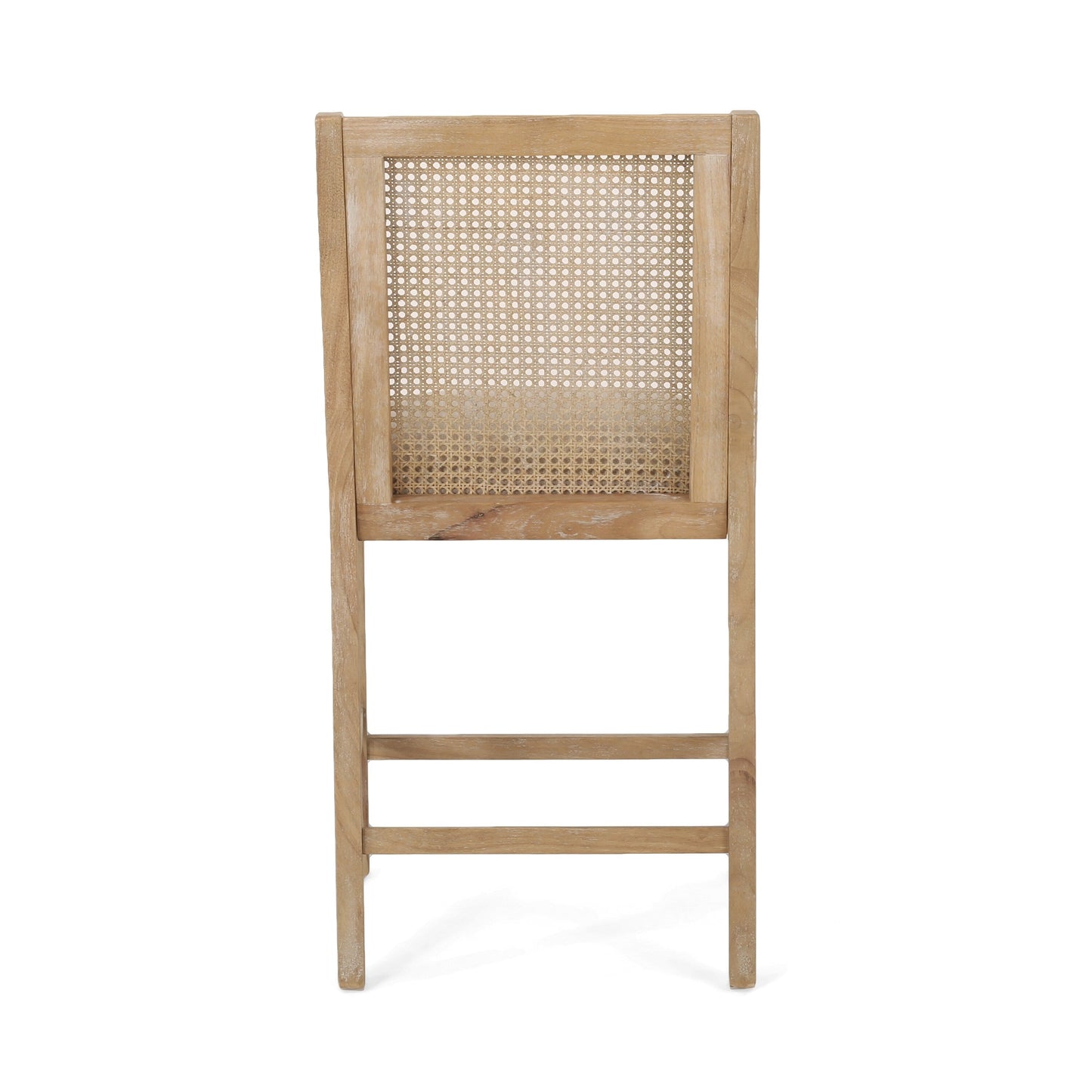 Christopher Knight Home Cataldo Tabourets de comptoir en bois et rotin avec revêtement en tissu, 65 cm (lot de 2)